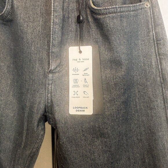 Rag & Bone Mens Fit 1 Aero Skinny 30Wx32L Dark Indigo Stretch Jeans McGregor NWT - Picture 2 of 10